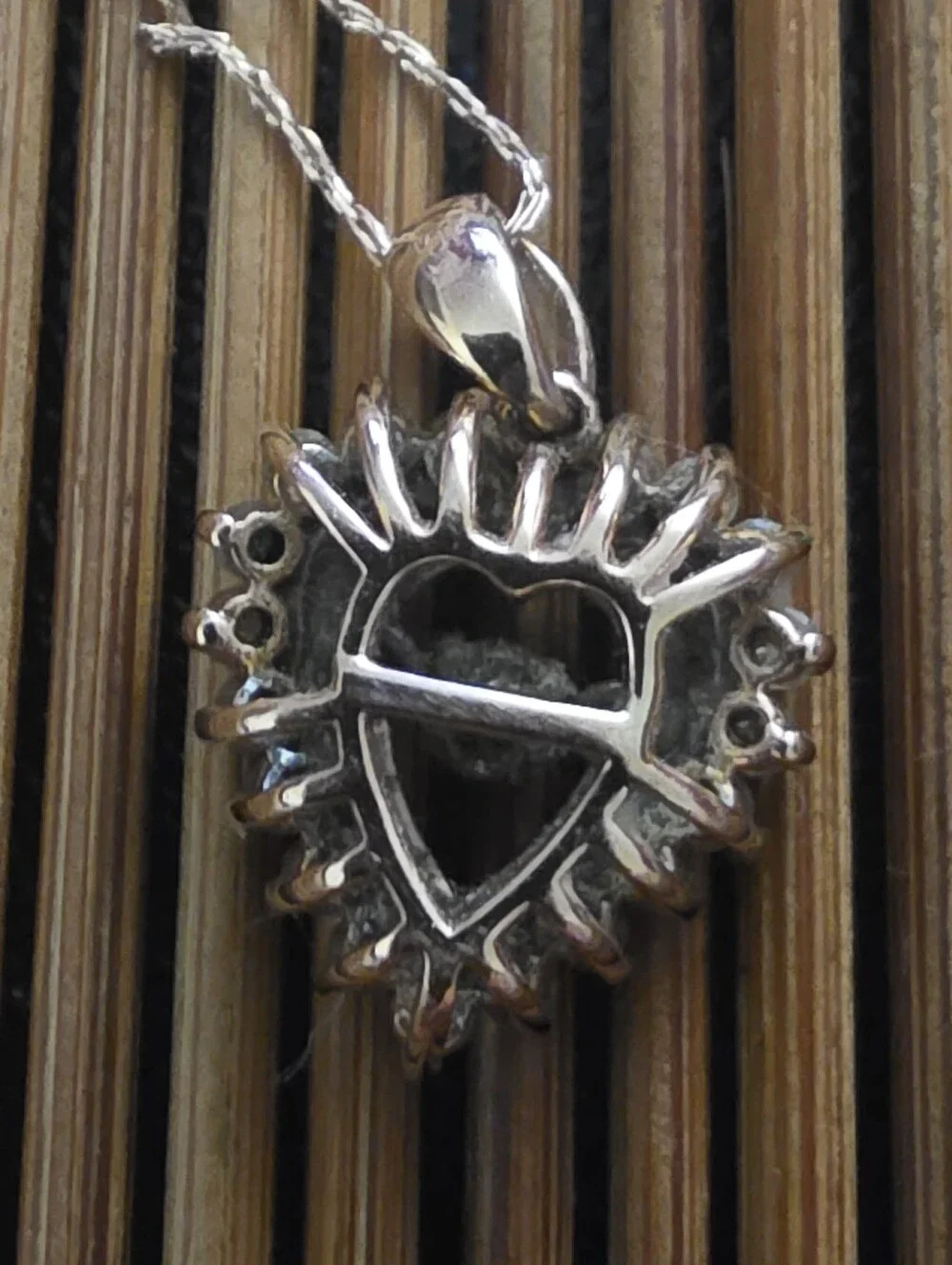 10k Diamond Heart Rose Gold Necklace (Vintage)
